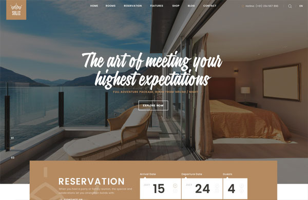 giao diện website homestay view biển cực đẹp